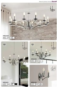 Candelabru clasic cu 8 brate stil elegant Ascot crom