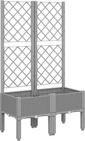 vidaXL Jardinieră de grădină cu spalier, gri deschis, 80x40x142 cm, PP