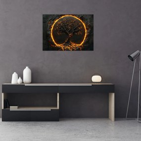 Tablou – Arborele vieții în lavă II. (70x50 cm)
