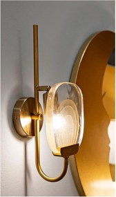 Aplică de perete aurie din sticlă Softy – Mauro Ferretti