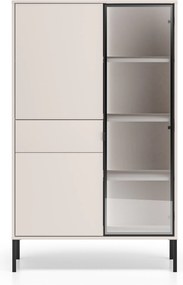 Vitrină înaltă cu sertar și iluminare Harmona 92 cm - cașmir