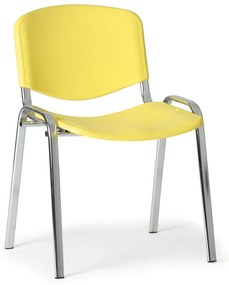 Scaun din plastic ISO - picioare cromate, galben