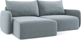 Colțar albastru extensibil/cu spațiu de depozitare cu tapițerie din catifea (cu colț pe partea stângă/cu șezlong) Kalena – Makamii