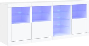 vidaXL Servantă cu lumini LED, alb, 164x37x67 cm
