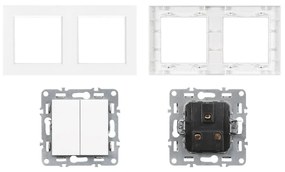 Nova întrerupător dublu pentru candelabru 10A 250V 105 cu cadru alb