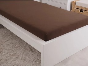 Cearșaf de pat 4Home jersey Ideal maro închis, 60 x 120 cm