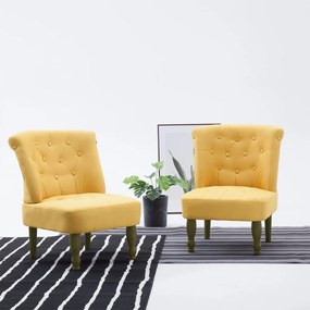 282128 vidaXL Scaun stil franțuzesc, galben, material textil