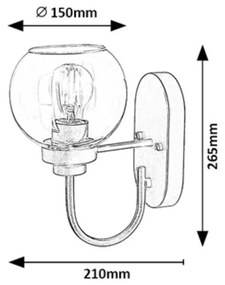 Lampă de perete de baie Rabalux 75005 Tirina, negru