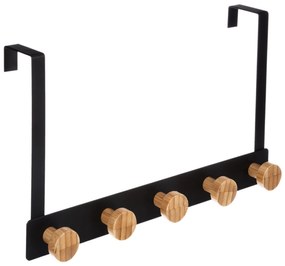 Cuier pentru usa din metal, cu 5 carlige, 33 cm