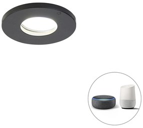 Spot integrat inteligent pentru baie negru incl. Wifi GU10 - Shed