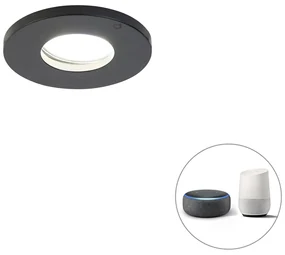 Spot integrat inteligent pentru baie negru incl. Wifi GU10 - Shed