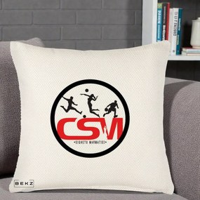 Perna Personalizata CSM Sighetu Marmatiei Sport, 40x40 cm, Crem Reliefat, Husa Detasabila, Perna Inclusa, BEKZ®