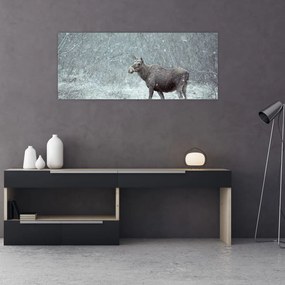 Tablou - Elan într-o pădure înzăpezită (120x50 cm)