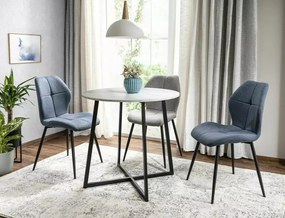 Masa Luna marmura alba/negru ø90/h76 cm