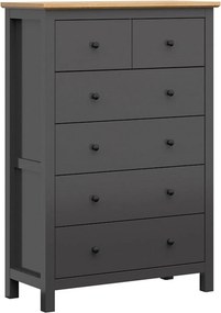 Comoda HESEN, gri grafit/stejar artisan, PAL melaminat, 101x44x145 cm