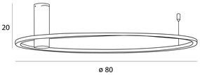 Lustra LED aplicata design circular Queen 80cm
