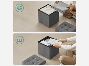 Taburet pliabil cu spatiu de depozitare COZY CUBE 30x30 cm, gri inchis