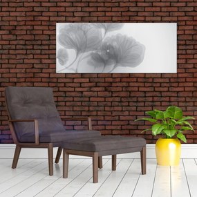 Tablou - Flori în nuanțe gri (120x50 cm)