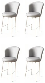 Set de scaune de bar Uras Grey and White, 4 buc.