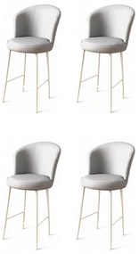 Set de scaune de bar Uras Grey and White, 4 buc.