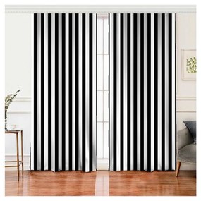 Draperii negre-albe 2 buc. 140x260 cm – Mila Home