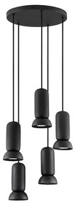 Lustra cu 5 pendule ceramica neagra PARLO
