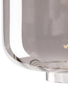 Plafoniera de design neagra cu sticla fumurie - Qara