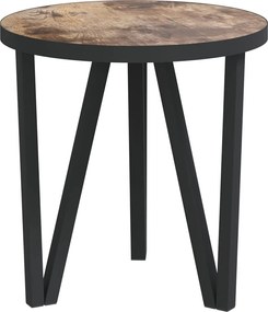 vidaXL Masă de ceai, negru și galben, Ø35 cm, MDF