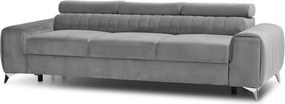 Canapea gri deschis extensibilă cu tapițerie din catifea 261 cm Laurence – ELTAP