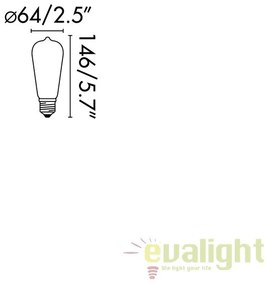 BEC LED filament dimabil 5W E27 2000K lumina calda AMBER 17409