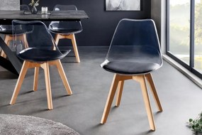 Set de 4 scaune, Lemn Fag Natur, Plastic Transparent, Scandinavia A-44165 VC