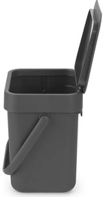 Cos de gunoi colectare selectiva Brabantia Sort&Go 1003230, 3 L, Maner, Gri închis