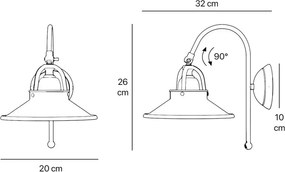 Aplica de perete stil industrial din alama personalizabila Alice