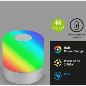 Lampă LED RGB reîncărcabilă de masă Briloner 7462014 LED/1,5W/5V IP44 crom