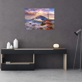 Tablou pe sticlă - Muntele Fuji (70x50 cm)