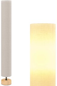 HOMCOM Lampadar de coloana din in pentru sufragerie cu comutator pe picior, 2 x soclu E27, 120 cm, bej | Aosom Romania