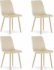 OFERTA Scaun din catifea crem LAVA II. calitate