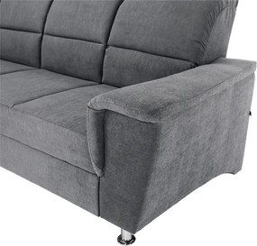 Colţar extensibil, material textil gri, model stânga, SANTIAGO