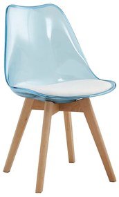 Scaun sufragerie Bralla 2 (transparent + albastru + fag + alb) . 1116241