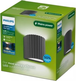 Philips - Aplică de perete pentru exterior LED ZYRA, 4,3 W, 230 V, 2700 K, IP44