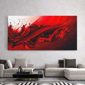 Tablou Canvas, 40x80cm, Dormitor si Living, Abstracte, Abstract cu linii, Smooth Red Color