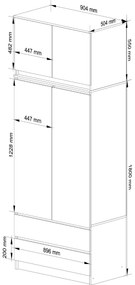 Dulap de haine Sagan (wenge + Stejar sonoma). 1069553