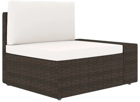 vidaXL Canapea de colț modulară cu cotieră stânga, maro, poliratan