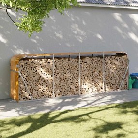 vidaXL Suport de bușteni, aspect de lemn, 300x45x100 cm, oțel galvanizat