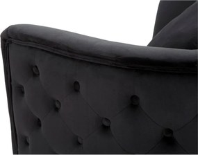 Fotoliu negru cu tapițerie din catifea Bucarest – Mauro Ferretti