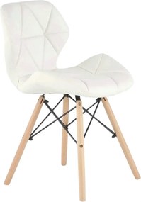 Scaune living K281, alb/stejar, piele ecologica/lemn, 48X51X74 CM