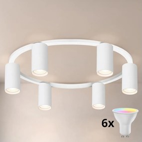 Brilagi - plafonieră LED RGBW reglabilă SELE 6xGU10/6,5W/230V albă