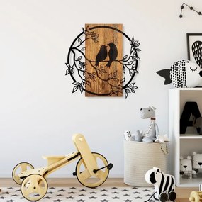 Decorațiune de perete 59x57 cm lemn/metal păsări