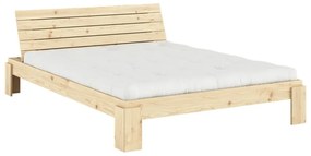 Pat matrimonial în culoare naturală din lemn de pin cu somieră 160x200 cm Layers – Karup Design