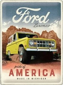 Placă metalică Ford - Bronco - Pride of America, (30 x 40 cm)